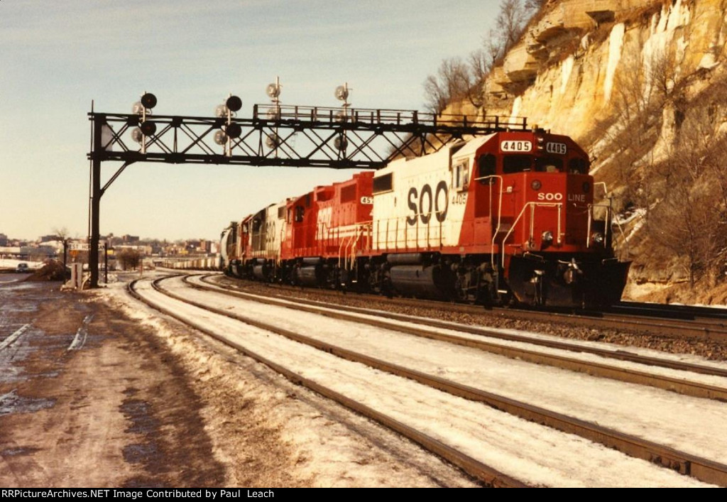 Grain train rolls east